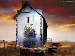 Inward Stillness - neo-surrealism art poster print & wallpaper