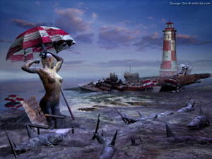 Guardian of Time - neo-surrealism art poster print and wallpaper