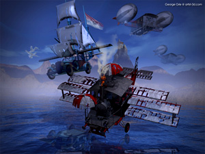 Alternative Sky-rover - 3d modern surrealism digital art picture
