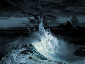 Mermaid Syndrom - modern surrealism prints digital 3d art wallpaper picture