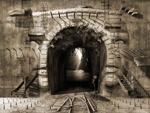 The way out or Suicidal ideation - modern art surrealism prints, 3d wallpaper, digital art poster