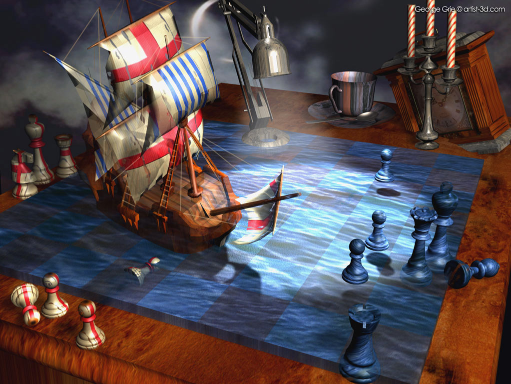 modern surrealism painting, contemporary surrealist graphic drawing, Sailboat chessboard figures game clock chandelle lamp water, schooner chess board stature entertainment grandfather clock candle light see, Surreal visionary contemporary surrealist artist modern, Surreal visionary contemporary surrealist, Fantasy vision fantastical visualization dream 